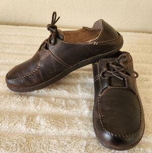 Olukai Honua Leather Brown Shoes Men's Size 10 EU 43 Slip On/Slide